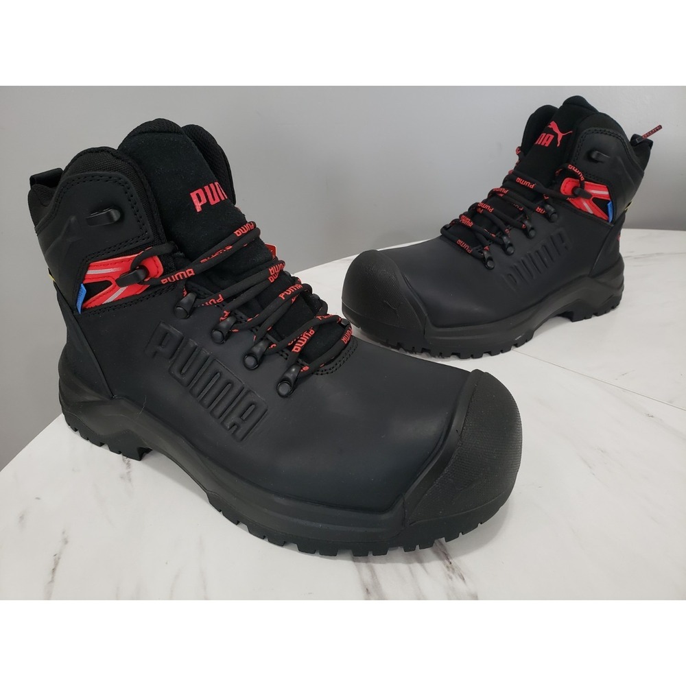 PUMA Safety Men's 6" Iron HD Mid Composite Toe Waterproof Work Boot Black - 6327